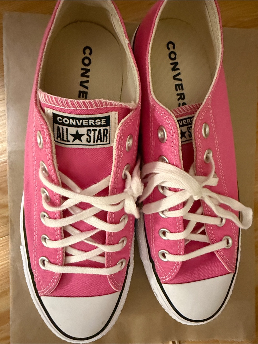 Converse Pink Low Top Canvas Sneakers